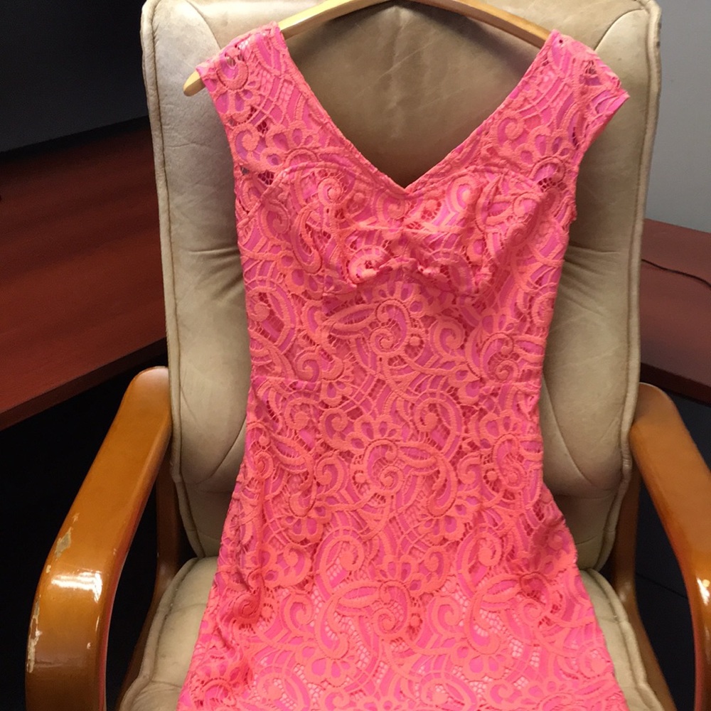 Lilly Pulitzer pink & salmon lace dress